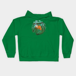 Orange chameleon Kids Hoodie